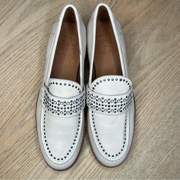 Frye Studded Chunky Leather Loafers Ivory Western Academia Preppy Women’s Size 6 main image 5
